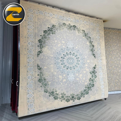 فرش الیسا سبز 1200 شانه 12 متری